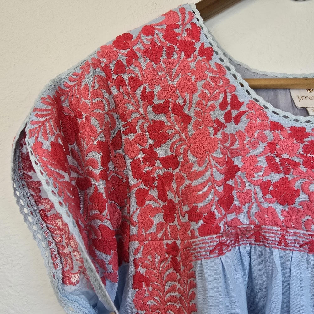NWT J.Marie Floral Embroidered Linen Blend Top XS - Picture 5 of 14